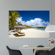 White sand tropical beach in Mauritius Island 