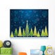 christmas forest in the night,  vector 