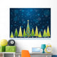 christmas forest in the night,  vector 
