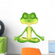 Frog cartoon doing yoga Wall Decal
