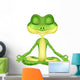 Frog cartoon doing yoga Wall Decal