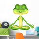 Frog cartoon doing yoga Wall Decal