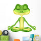 Frog cartoon doing yoga Wall Decal