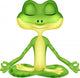 Frog cartoon doing yoga Wall Decal