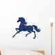 blue filigree horse Wall Decal