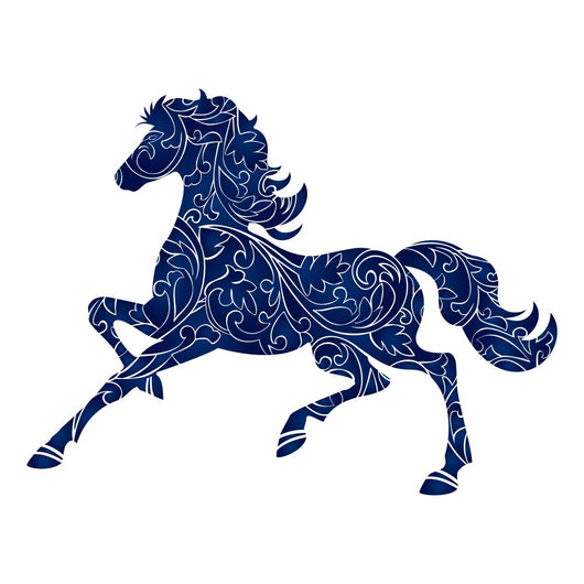 blue filigree horse Wall Decal