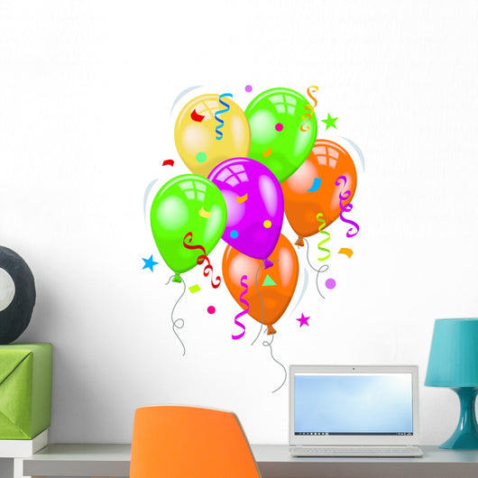 Group of Balloons and Confetti 