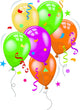 Group of Balloons and Confetti 