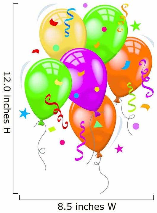 Group of Balloons and Confetti 