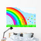 A Butterfly Flies Through the Rainbow Wall Mural