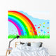 A Butterfly Flies Through the Rainbow Wall Mural