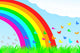 A Butterfly Flies Through the Rainbow Wall Mural
