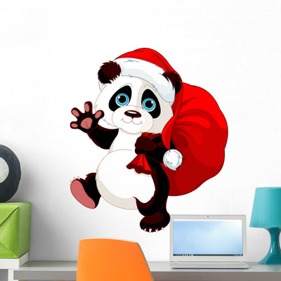 Panda with Sack Full shown on a wall