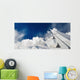 Airplane wing and blue sky Wall Mural