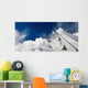 Airplane wing and blue sky Wall Mural