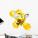 Cartoon Bee and Honey Comb Wall Decal