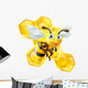 Cartoon Bee and Honey Comb Wall Decal