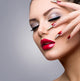 Fashion Beauty Model Girl. Manicure and Make-up 