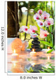 massage composition spa with candles, orchids, stones in garden Wall Mural