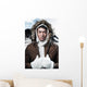 Asian winter sport fashion man in snow mountain landscape. Weari 