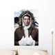 Asian winter sport fashion man in snow mountain landscape. Weari 