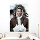 Asian winter sport fashion man in snow mountain landscape. Weari 