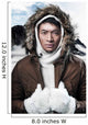 Asian winter sport fashion man in snow mountain landscape. Weari 