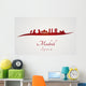 Madrid skyline in red 