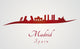 Madrid skyline in red 