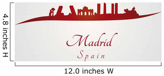Madrid skyline in red 