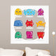 Retro video game monsters Wall Decal