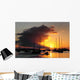 Sunset view of boats on the water in St. John, US Virgin Islands Wall Mural