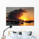 Sunset view of boats on the water in St. John, US Virgin Islands Wall Mural