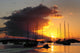 Sunset view of boats on the water in St. John, US Virgin Islands Wall Mural