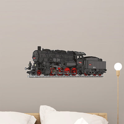 Steam Locomotive shown on a wall