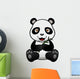 Vector illustration of panda cartoon with bamboo Wall Decal