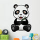 Vector illustration of panda cartoon with bamboo Wall Decal