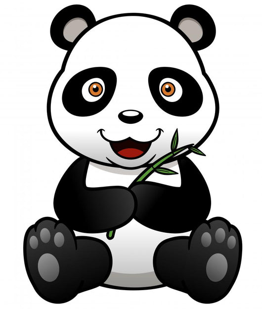 Vector illustration of panda cartoon with bamboo Wall Decal