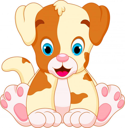 Cute puppy cartoon Wall Decal