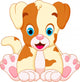Cute puppy cartoon Wall Decal