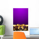 Vector Purple and Luxury Frame with Gold Ribbon Wall Mural