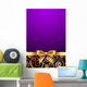 Vector Purple and Luxury Frame with Gold Ribbon Wall Mural