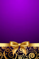 Vector Purple and Luxury Frame with Gold Ribbon Wall Mural