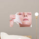 Portrait blond girl in facial mask. Beauty and skin care. 