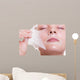 Portrait blond girl in facial mask. Beauty and skin care. 
