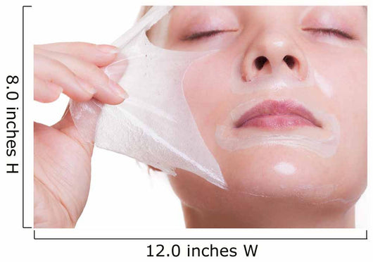 Portrait blond girl in facial mask. Beauty and skin care. 