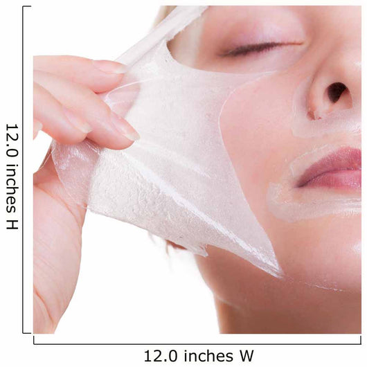 Portrait blond girl in facial mask. Part face. Beauty skin care. 