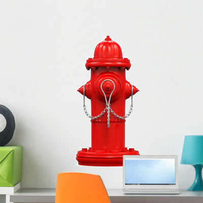 Fire Hydrant Wall Decal shown on a wall