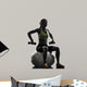 woman exercising fitness ball weight training  silhouette 