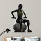 woman exercising fitness ball weight training  silhouette 